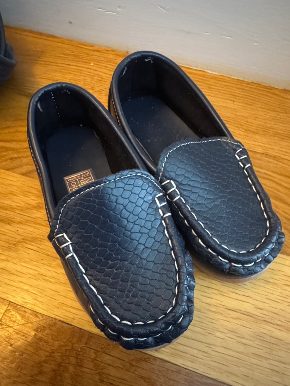 Kids Navy Blue Slip-On Moccasin Loafers